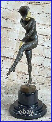 Érotique Danseuse Par D H Chiparus Bronze Sculpture Marbre Base Art Nouveau