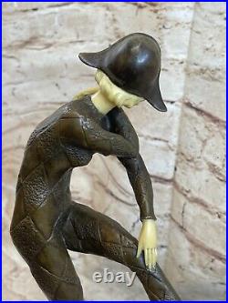 Érotique Danseuse Par D H Chiparus Bronze Sculpture Marbre Base Art Nouveau