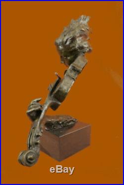 Érotique Nu Art Sexy Femelle Violon Lecteur Bronze Sculpture Statue Déco Deal
