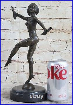 Escarpin Bouffon Sexy Fille Clown Danseuse Bronze Sculpture Art Nouveau Ouvre