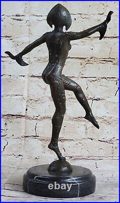 Escarpin Bouffon Sexy Fille Clown Danseuse Bronze Sculpture Art Nouveau Ouvre