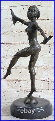 Escarpin Bouffon Sexy Fille Clown Danseuse Bronze Sculpture Art Nouveau Ouvre