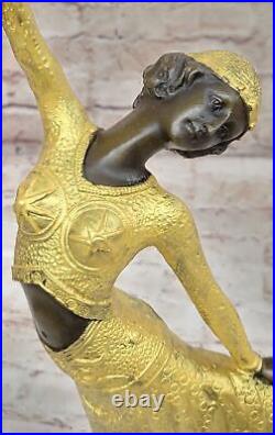 Exquis Fonte Bronze Art Déco Nouveau Danseuse Statue Signée Chiparus Cadeau