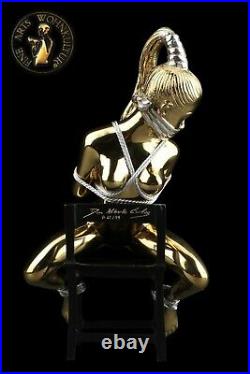 FINE ARTS Wohnkultur Bronze Sculpture Bondage Girl on Chair Figure Femme Erotiqu
