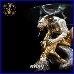 FINE ARTS Wohnkultur Sculpture en bronze Figure érotique Dragons viol Table