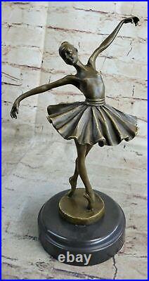 Fait Bronze Sculpture Solde Marbre Deco Nouveau Art Ballerine Prima Statue