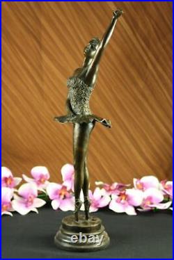 Fait à la Main Statue Bronze Sculpture Art Nouveau Grand Ballerine Maison Cadeau