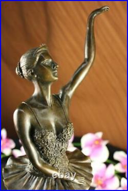 Fait à la Main Statue Bronze Sculpture Art Nouveau Grand Ballerine Maison Cadeau