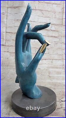 Femme Visage Sculpture Statue Nouveau Bronze Dali Le Gesture Fonte Art Déco