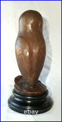 Figure en Bronze, Bronze Sculpture, Sculpture Animalière, La Sage Chouette De Milo