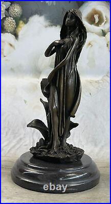 Figurine En Bronze Art Déco Nymphe Des Bois Signée Mavchi Femme Art Nouveau