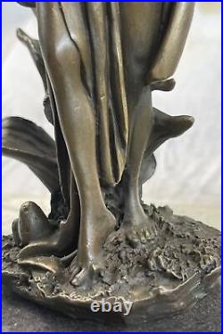 Figurine En Bronze Art Déco Nymphe Des Bois Signée Mavchi Femme Art Nouveau