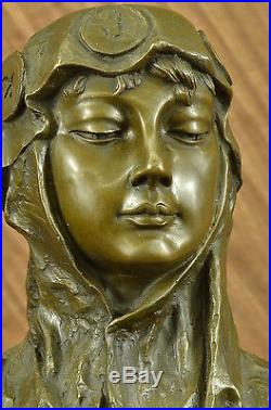 Fine Large Vintage Français Style Art Nouveau Bronze Sculpture Statue'Villanis