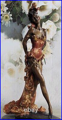 Flamenco Danseuse Art Déco / Nouveau Spéciale Patine Fille Bronze Sculpture