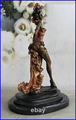 Flamenco Danseuse Art Déco Nouveau Spéciale Patine Fille Bronze Sculpture Numéré