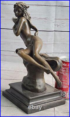 Fonte 100% Bronze Fantaisie Art Nouveau Winged Bois Nymphe Sculpture Statue Sale