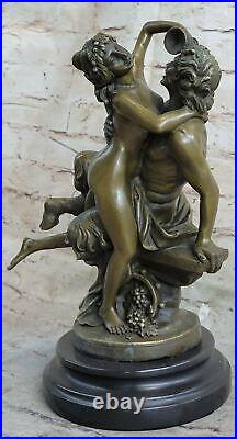 Fonte Bronze Chair Satyre Fille Nymphe Art Nouveau Statue Sculpture Figurine