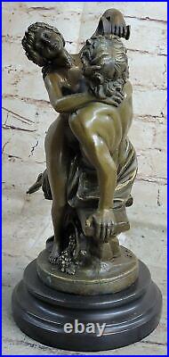 Fonte Bronze Chair Satyre Fille Nymphe Art Nouveau Statue Sculpture Figurine