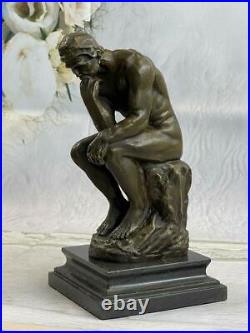 Fonte Bronze Réalisme Art Nouveau Sculpture le Penseur Thinking Homme Artwork Nr