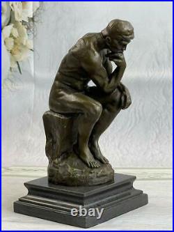 Fonte Bronze Réalisme Art Nouveau Sculpture le Penseur Thinking Homme Artwork Nr