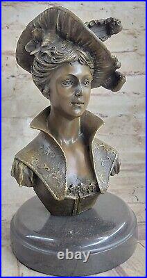 Fonte Gerome Bronze Buste / Tête Femme Sculpture Style Art Nouveau Français Nr