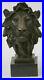 Fonte-Signe-Bronze-Royal-Lion-Statue-Sculpture-Buste-Marbre-Base-Figurine-Art-01-ke