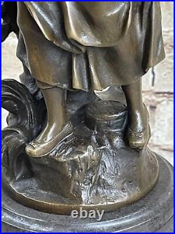 Français Art Nouveau 100% Solide Bronze Sculpture Signée Desmeure Statue Ouvre