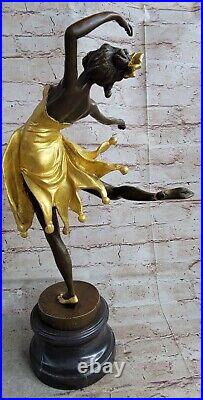 Français Gypsy Danseuse 100% Solide Bronze Sculpture Figurine Art Nouveau Deco