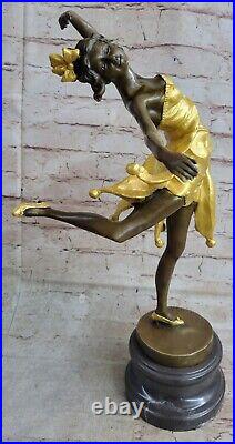 Français Gypsy Danseuse 100% Solide Bronze Sculpture Figurine Style Art Nouveau