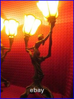 French Lamp Lampe Sculpture Art Nouveau Jugendstil Flambeaux Deco 1900/no Bronze