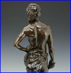 G. Récipon Escrimeur 1890 Rares Élégant Bronze Sculpture Defi Art Nouveau