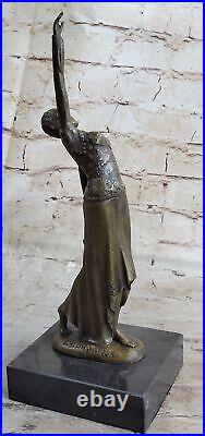 GIA Chiparus Solide Bronze Sculpture. Abstrait Art Déco Nouveau Marbre Dali Art