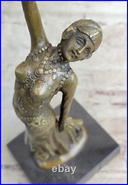 GIA Chiparus Solide Bronze Sculpture. Abstrait Art Déco Nouveau Marbre Dali Art