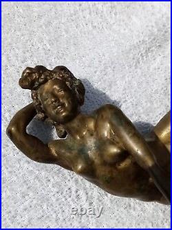 Georges RECIPON (1860-1920) bronze porte bonheur femme Art nouveau(Susse frères)