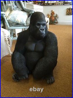 Gorilla Sculpture, Argent Arrière, Résine Vivid Arts King Kong Mighty Joe