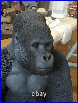 Gorilla Sculpture, Argent Arrière, Résine Vivid Arts King Kong Mighty Joe