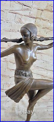 Grand 22 Style Art Nouveau Danseuse Bronze Sculpture Statue Chair Figurine