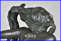 Grand Bronze Nymphe Nue, Art Nouveau, XXème Siècle