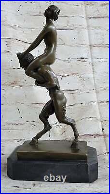 Grand Érotique Art Nouveau Bronze Faun Satyr Autrichien Vienna Bergman Sculpture