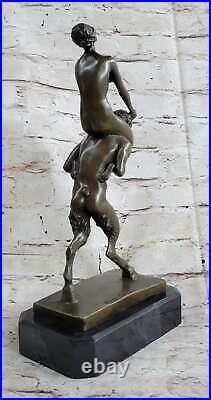 Grand Érotique Art Nouveau Bronze Faun Satyr Autrichien Vienna Bergman Sculpture