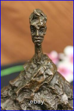 Grand Tête Bronze Sculpture Abstrait Art Déco Nouveau Fin Décor Figurine