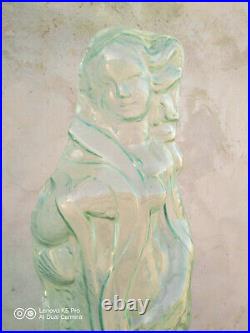 Grandes sculptures déesses en verre thermoformé époque Art nouveau Art Déco