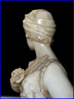 Guglielmo PUGI Sculpture la glaneuse marbre et albâtre (1850-1915) Art nouveau