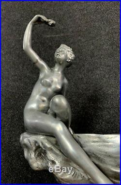 HENRY FUGÈRE (1872-1944) Importante sculpture art nouveau en étain argenté