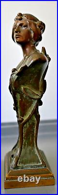 Hans Müller Paire de Bustes de Femme Sculpture Bronze Art Nouveau Jugendstil