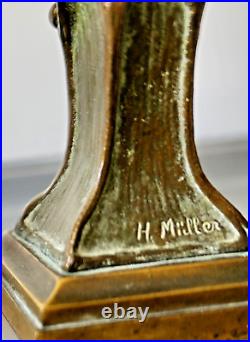 Hans Müller Paire de Bustes de Femme Sculpture Bronze Art Nouveau Jugendstil