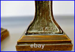 Hans Müller Paire de Bustes de Femme Sculpture Bronze Art Nouveau Jugendstil