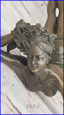 Harriet Frishmuth Chair Beauté Étirement Bronze Sculpture Art Nouveau Deco Gift