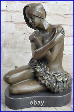 Hawaïen Fille Art Déco Nouveau Bronze Sculpture Moreau Statue Figurine De