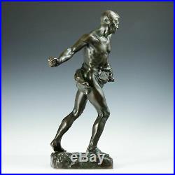 Henri Du Gauquié (1858-1927) Sämann Art Nouveau Bronze Sculpture Fac et Spera